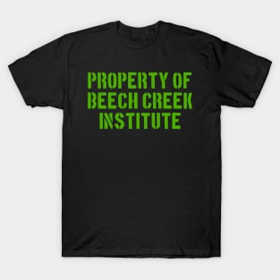 Property of Beech Creek Institute Rustic Stencil (Green Ink) T-Shirt